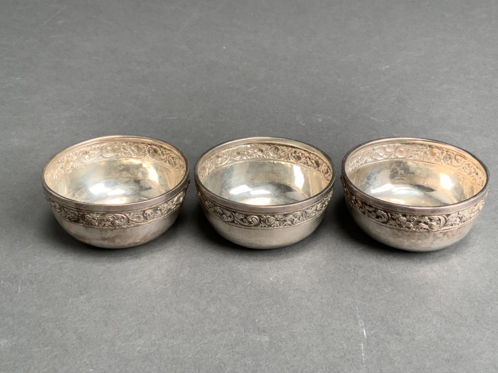 Appraisal: Three Low Purity Silver Bowls ozt