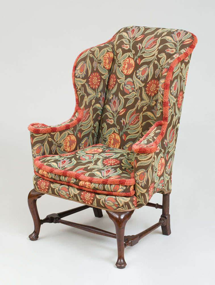 Appraisal: GEORGE II STYLE WALNUT WING ARMCHAIR x x in Ambassador