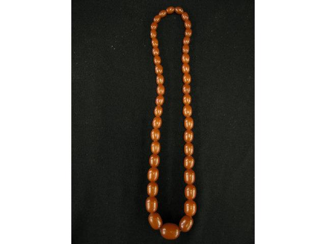 Appraisal: Amber Victorian Necklace graduated beads long