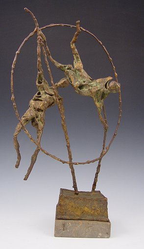 Appraisal: CHAVEZ Eduardo American - Circus Acrobats Copper and Bronze Sculpture