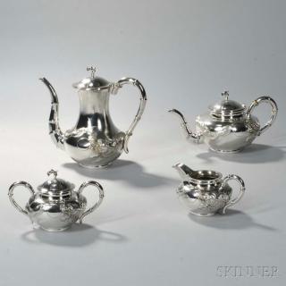 Appraisal: Four-piece Chinese Export Sterling Silver Tea and Coffee Service late