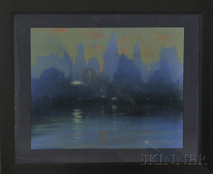 Appraisal: Leon Louis Dolice American - City Skyline Signed DOLICE l