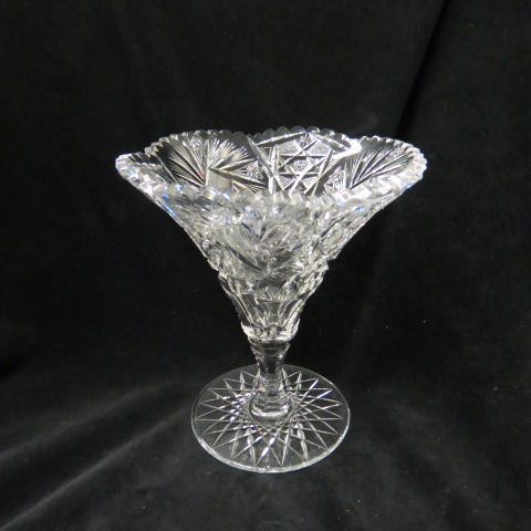 Appraisal: Cut Glass Vase brilliant period large MartiniGlass shape