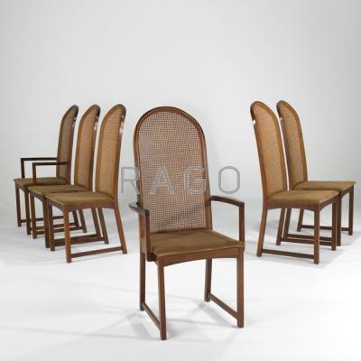 Appraisal: MILO BAUGHMAN DIRECTIONAL Set of six dining chairs two-arm six-side