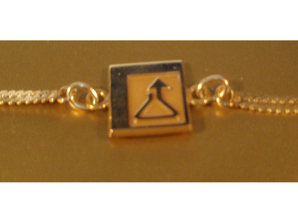 Appraisal: A small yellow metal ingot bracelet stamped K