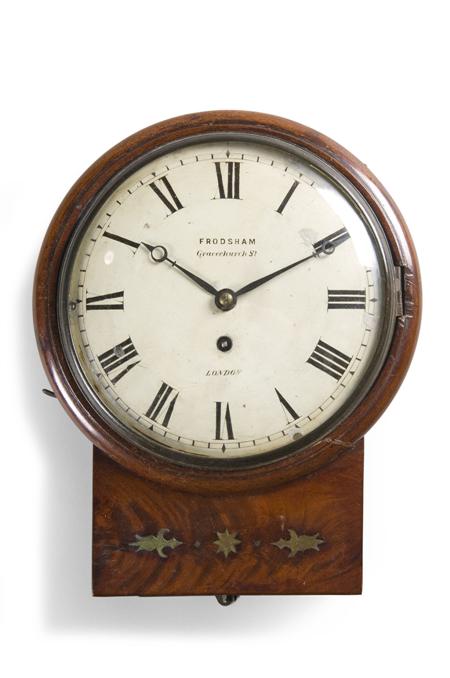 Appraisal: A mahogany drop dial wall timepiece Frodsham of London early