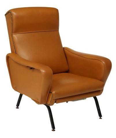 Appraisal: Italian mid-century modern upholstered armchair c s with nailhead trim