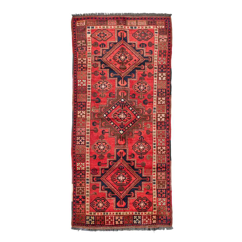 Appraisal: KYRGZ CARPET KYRGYZSTAN MID TH CENTURY the red field with