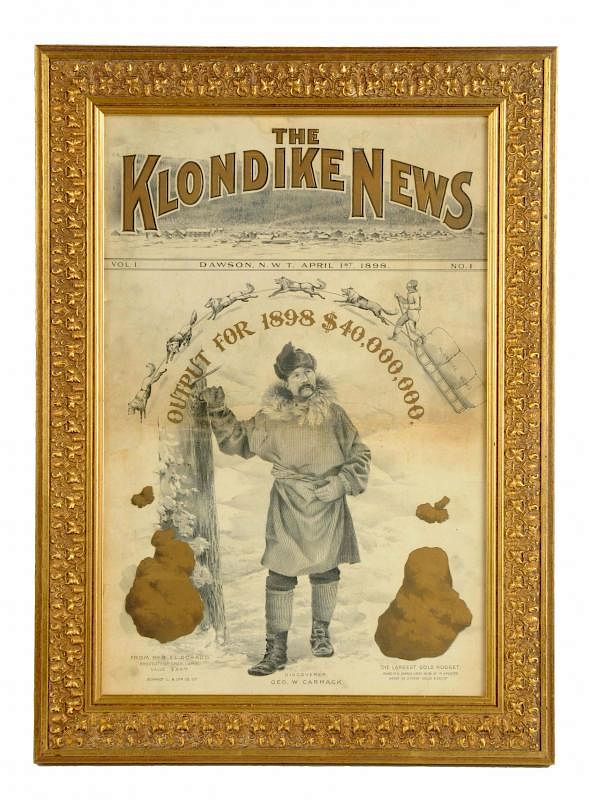 Appraisal: Klondike News Advertising Poster Poster is framed behind glass This