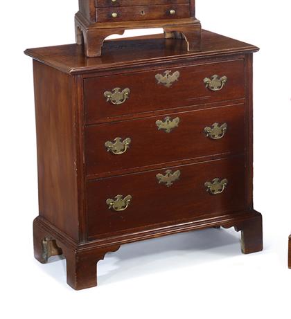 Appraisal: George II style miniature mahogany chest of drawers th century