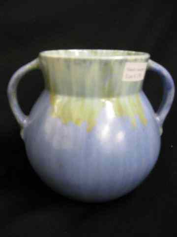 Appraisal: Roseville Art Pottery Vase ''Tourmaline'' rich blue slip glaze handled