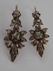 Appraisal: A pair of rose cut diamond earrings the principal diamonds