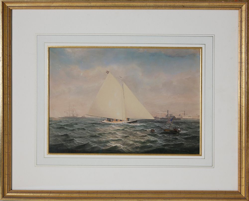 Appraisal: Conrad Freitag Watercolor on Paper The Sloop Matisse with the