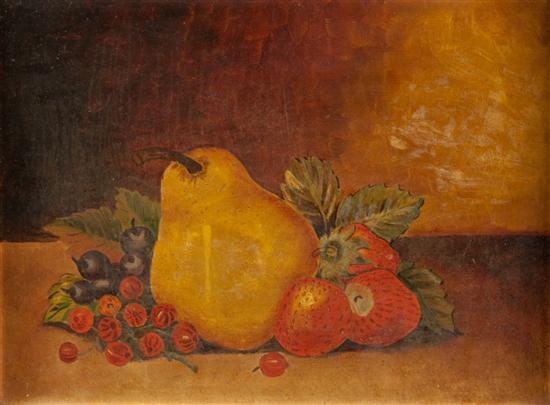 Appraisal: American School late th century Still Life with Fruit oil