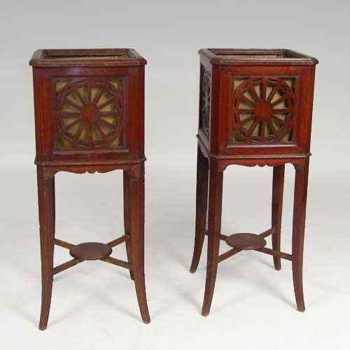 Appraisal: A Pair of Anglo Indian Teak Jardini re Stands century