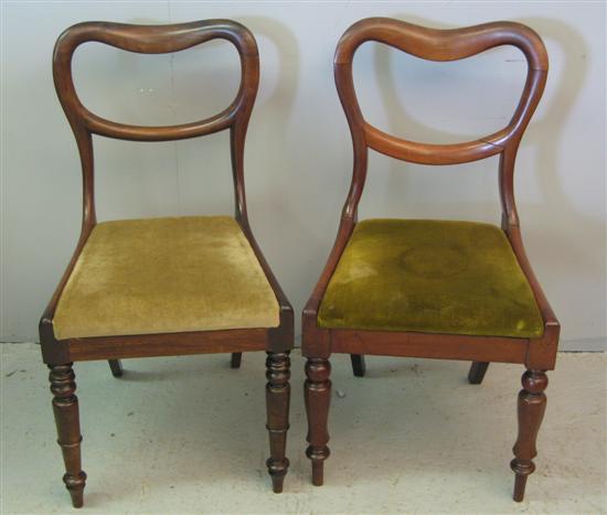 Appraisal: Set of seven th century rosewood balloon back dining chairs