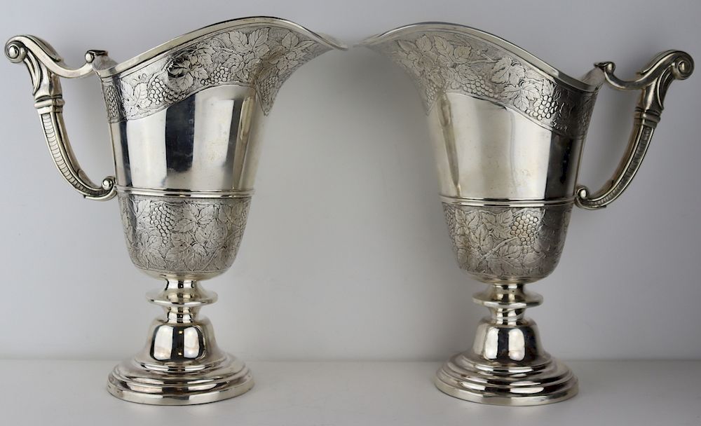 Appraisal: SILVER Pair of French Silver Water Jugs Pair of French