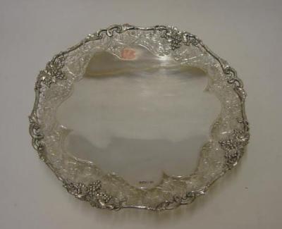 Appraisal: A CAKE STAND F C Sheffield of shallow circular form