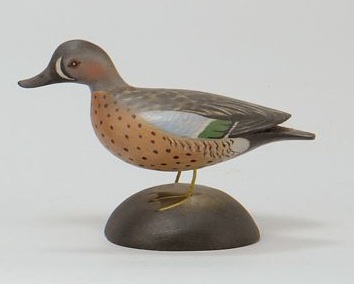 Appraisal: MINIATURE BLUE-WINGED TEAL DRAKE By Crowell of East Harwich Massachusetts