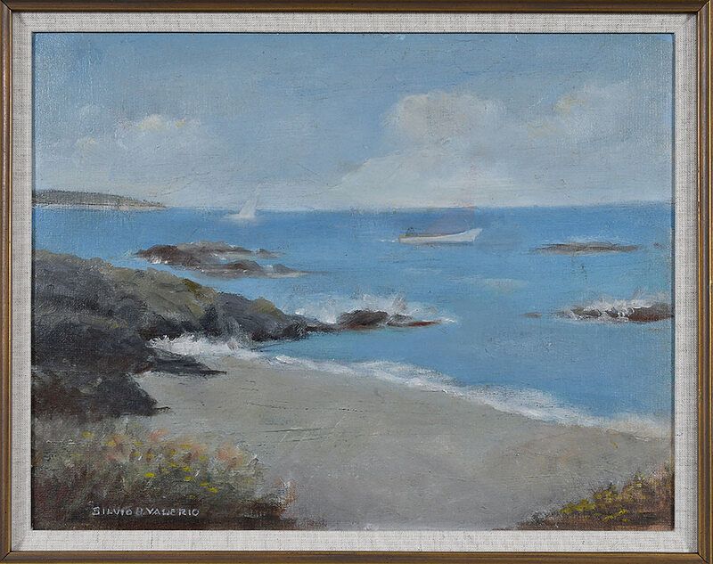 Appraisal: Silvio B Valerio American born Summer shoreline oil on canvas