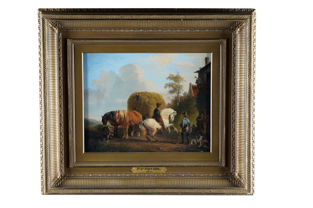 Appraisal: PIETER FREDERIK VAN OS FIGURES IN LANDSCAPE WITH HORSES circa