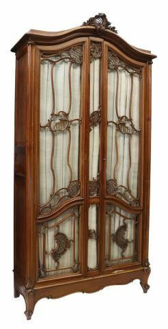 Appraisal: French Louis XV style walnut armoire early th c carved