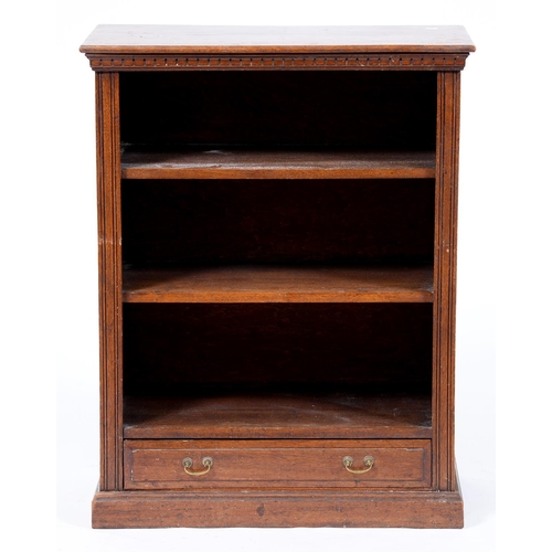 Appraisal: An Edwardian oak open bookcase cm h cm l More