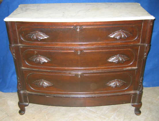 Appraisal: AMERICAN TH CENTURY MAHOGANY CHEST OF DRAWERS Bow front with