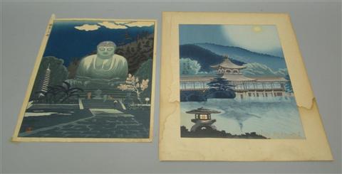 Appraisal: THREE JAPANESE MODERN PRINTS The first of a night time