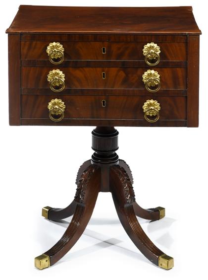 Appraisal: Classical mahogany sewing workstandnew york circa