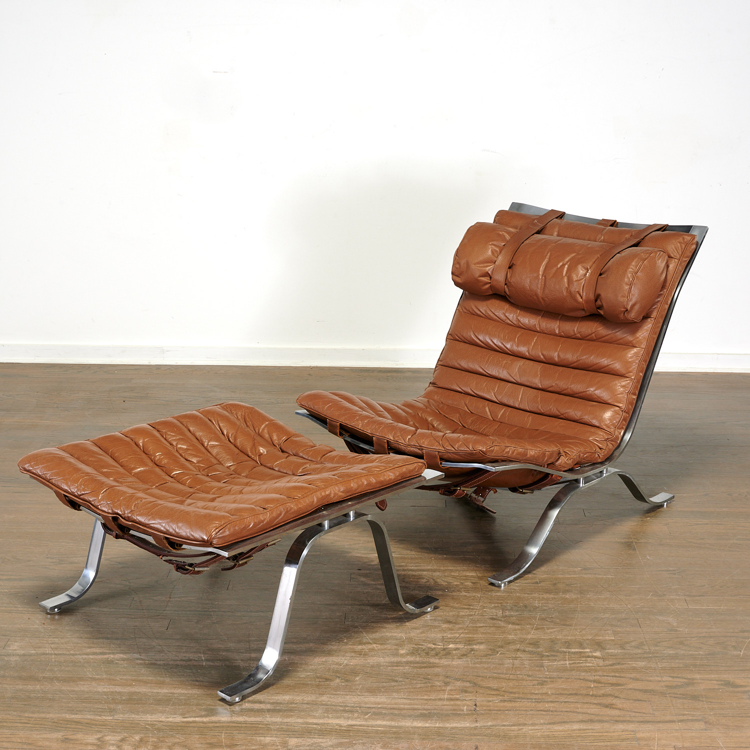 Appraisal: ARNE NORELL ARI LOUNGE CHAIR AND OTTOMAN c s Sweden