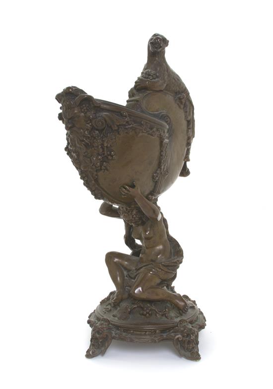 Appraisal: Sale Lot A French Patinated Bronze Figural Centerpiece after albert-ernest