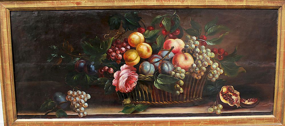 Appraisal: Spanish School Spanish School Large Fruit still Life oil on