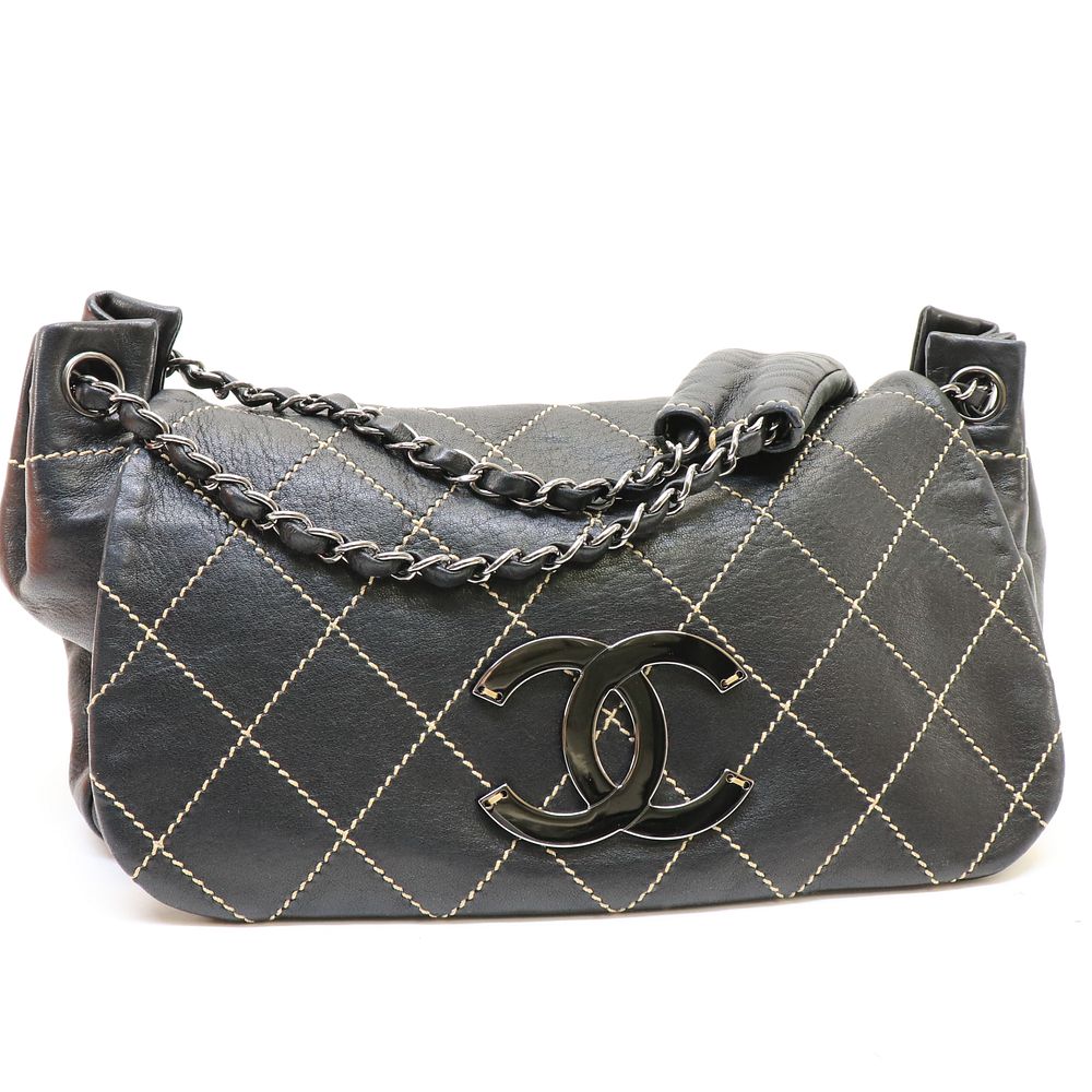 Appraisal: Chanel - Front Logo Flap Bag Chanel - Front Logo