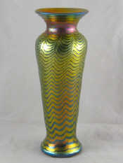 Appraisal: A tall studio glass vase after Loetz with fine gold