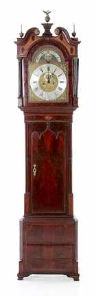 Appraisal: George III inlaid mahogany tall case clock late th century