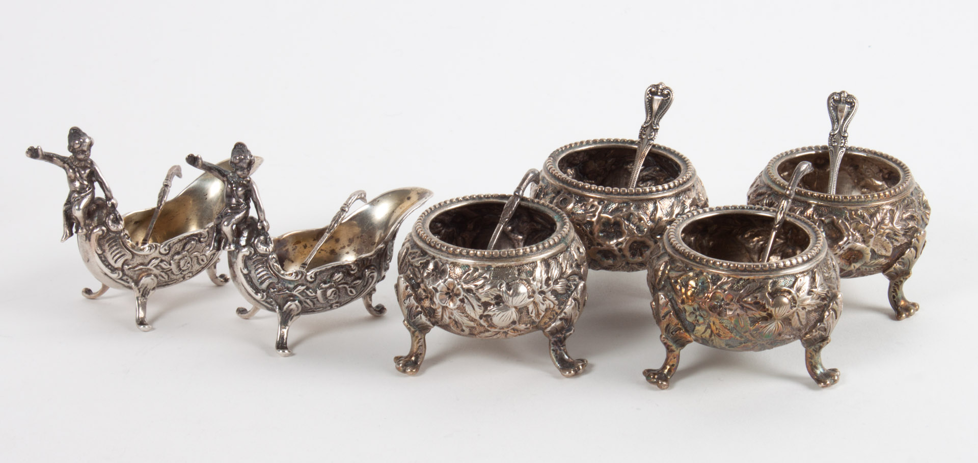 Appraisal: Four Kirk sterling silver salts mid th century together with