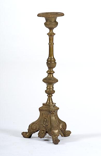 Appraisal: BRASS ALTAR PRICKET STICK Probably English th century ht in