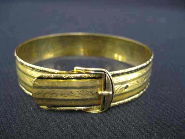 Appraisal: Gold-Filled Bangle Bracelet belt style adjustable