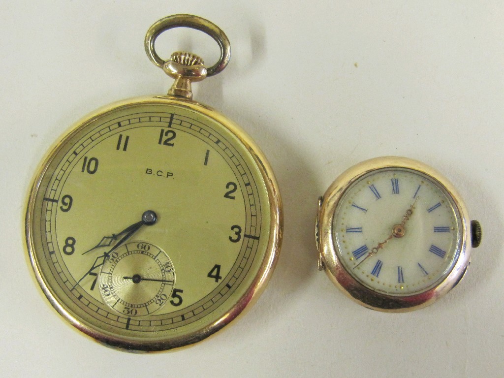 Appraisal: Lot comprising Victorian ct gold cased fob watch with cream