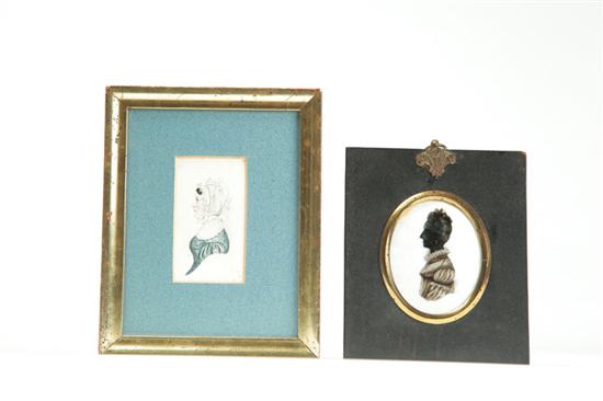 Appraisal: SILHOUETTE AND MINIATURE PORTRAIT American or European st half- th