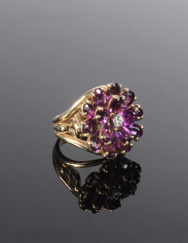 Appraisal: LADY'S RING - Floral Form K Yellow Gold Ring with