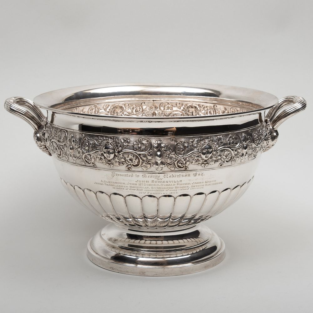 Appraisal: Victorian Scottish Silver Presentation Punch Bowl Mark of Hamilton Inches