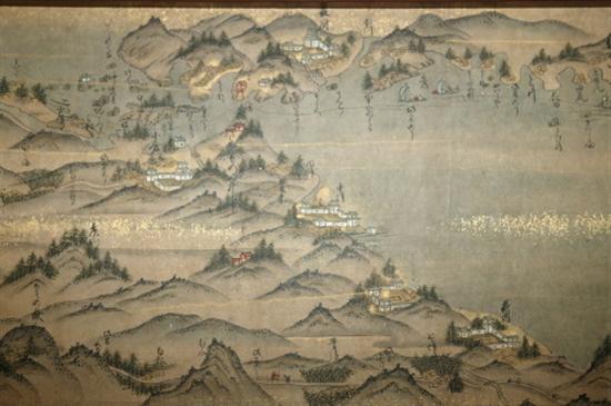 Appraisal: ANONYMOUS Japanese th century Map of Japan Ink and color