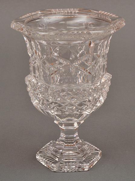 Appraisal: GALLWAY CRYSTAL HOBNAIL CUT URN SHAPED VASE