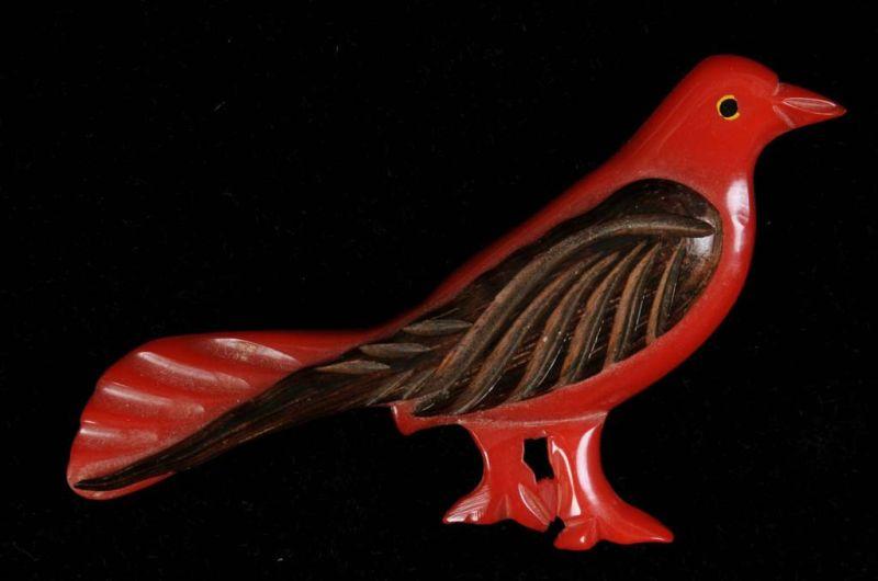 Appraisal: Bakelite Wood Bird Pin Condition Near Mint Size L