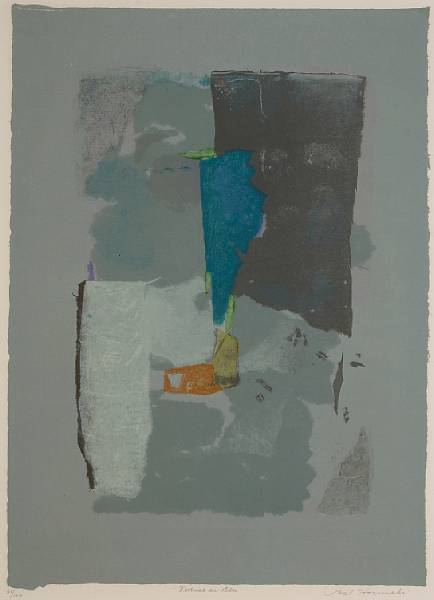 Appraisal: Paul Horiuchi Japanese - Vertical in Blue Lithograph in colors