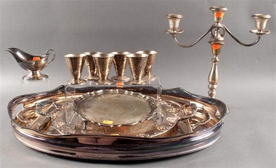 Appraisal: Sheffield silver-plated gallery tray th century other silver-platedware and a