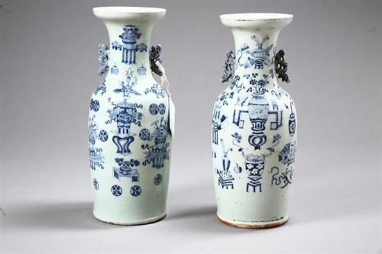 Appraisal: PAIR OF VASES China nd half- th century porcelain Temple