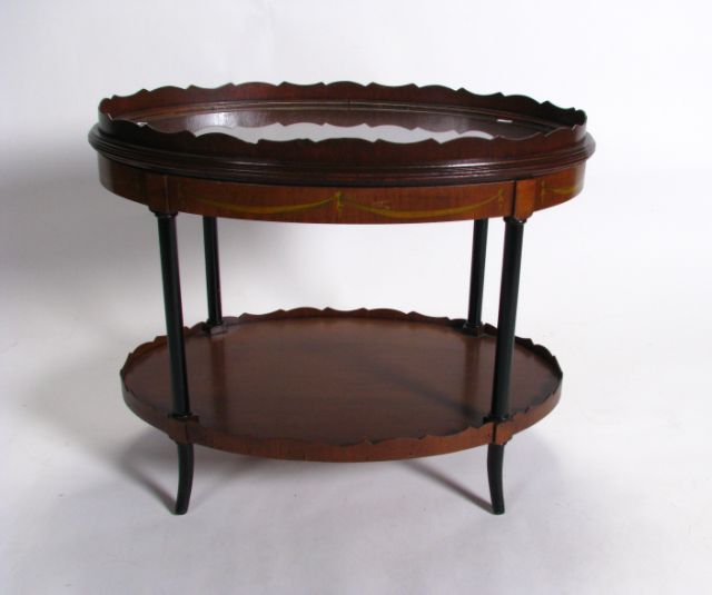 Appraisal: Oval Glass Top Tea Table inches by inches oval with